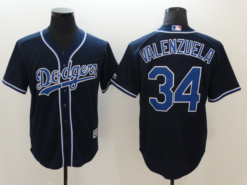 Men Los Angeles Dodgers #34 Valenzuela Black Game MLB Jerseys->chicago cubs->MLB Jersey